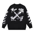 Off-White Black Punk Deconstructed Object Arrow Crewneck Sweatshirt