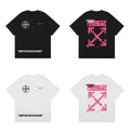 Off-White Hot Pink Arrow Cross Print Short Sleeve T-Shirt