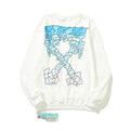 Off-White White Melting Ice Crystal Arrow Crewneck Sweatshirt