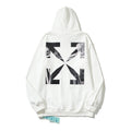 Off-White White Monochrome Abstract Silhouette Arrow Hoodie