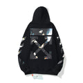 Off-White Black Paint Splash Art Collage Arrow Hoodie